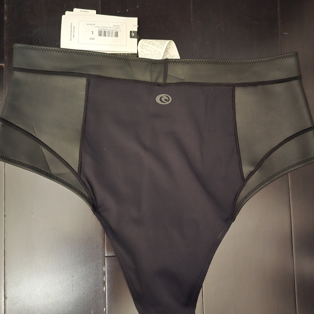 Rip Curl Black High-Waisted Bikini Bottom